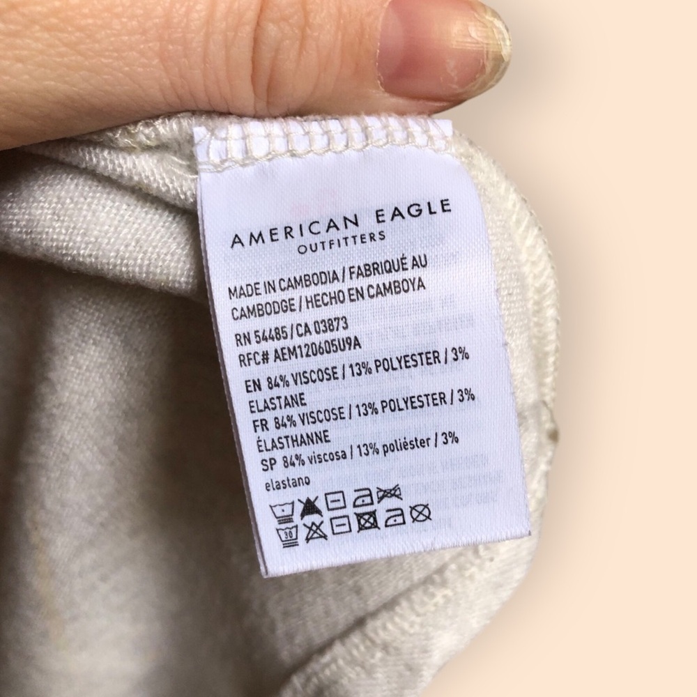 American Eagle Soft & Sexy Plush Raglan Long Sleeve Knit Shirt Women’s Small - Picture 5 of 8